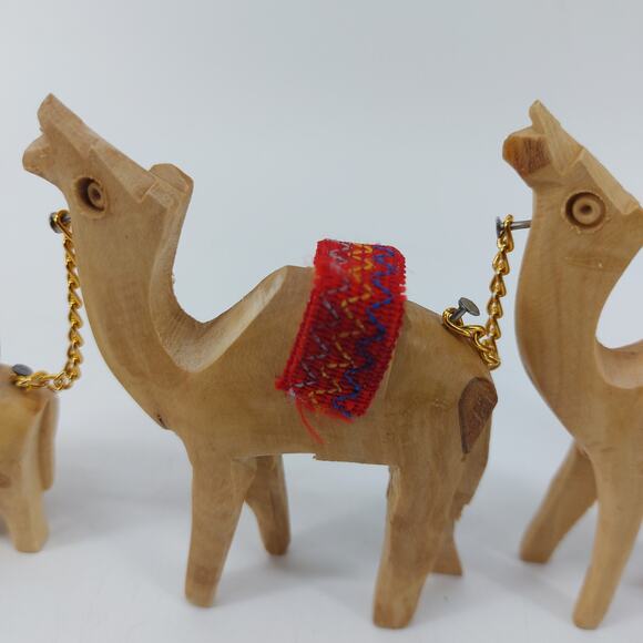 Nativity Donkey Camels Olive Wood Holy Land Figures Carved - Picture 9 of 16